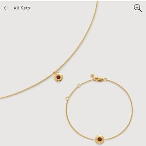 Monica Vinader 18k gold plated July birthstone (ruby) ring
